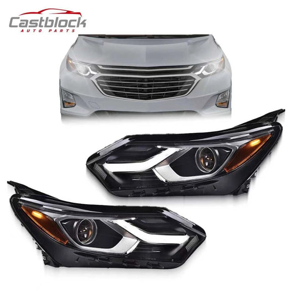 Halogen Headlight Replacement For 2018-2021 Chevy Equinox LH&RH Headlamp w/ LED
