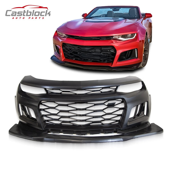 Fits 16-18 Chevy Camaro ZL1 Style Unpainted Front Bumper Cover Conversion w/ Lip