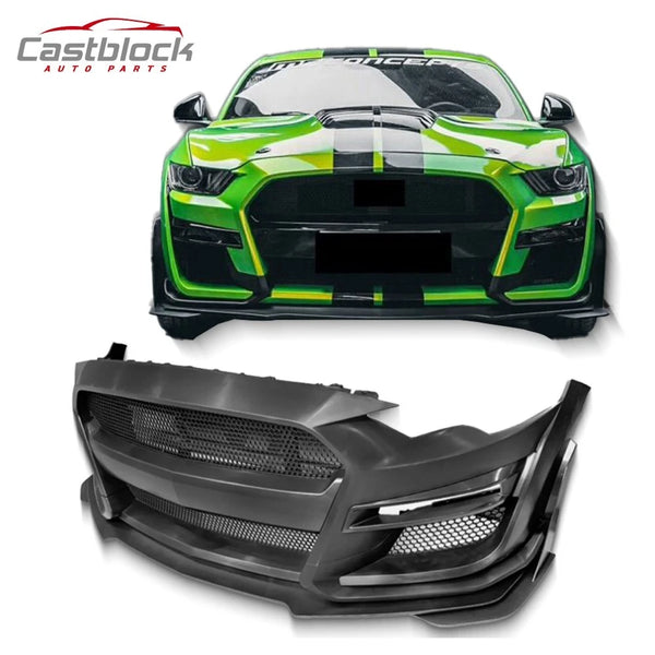 Fits 2018-2023 Ford Mustang GT500 Style Front Bumper Conversion Diffuser + Tips