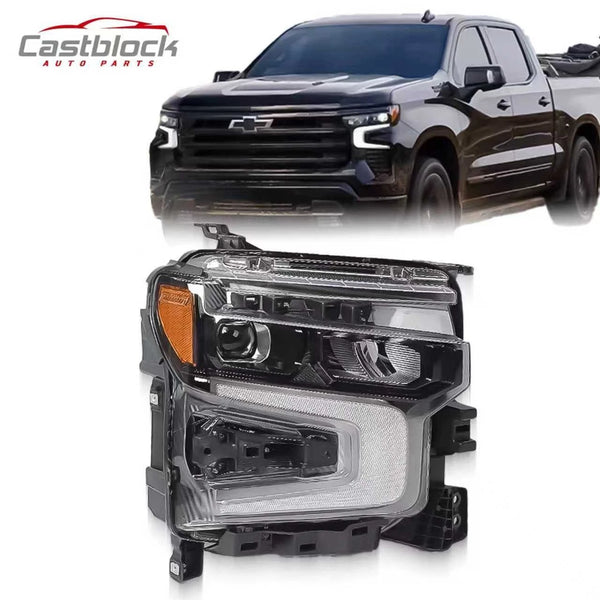 For 2022-2023 Chevy Silverado 1500 LT/RST Black LED Headlight Passenger side