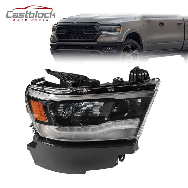 For 2019-2023 Dodge RAM 1500 Black LED w/DRL Headlights Driver&Passenger Side