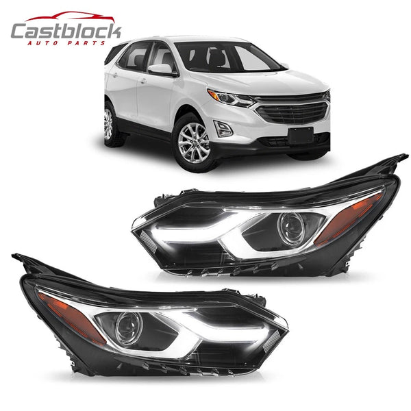 Halogen Headlight Replacement For 2018-2021 Chevy Equinox LH&RH Headlamp w/ LED