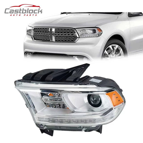 For 2016-2020 Dodge Durango Left Driver Side Halogen W/LED DRL CHROME Headlight